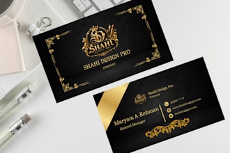design luxury business card and branding in canva