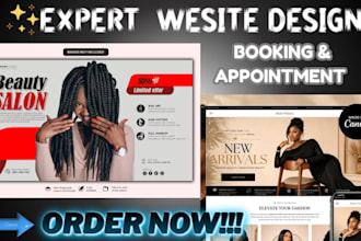 design shopify hair extension website salon spa barber wix braid booking website