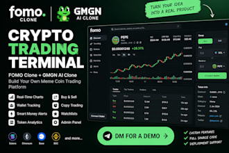build fomo clone, gmgn ai clone, crypto wallet ai app, crypto web app dashboard