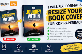 fix, format, and resize your book cover for KDP paperback