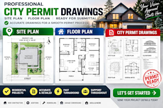 create city permit plans, site plan and floor plan