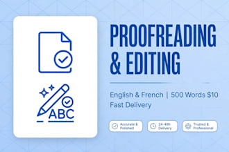 proofread and edit your english french documents