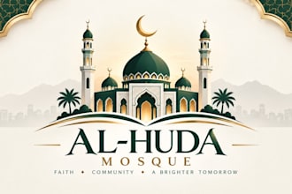 design unique arabic islamic, quran, or islamic center mosque logo