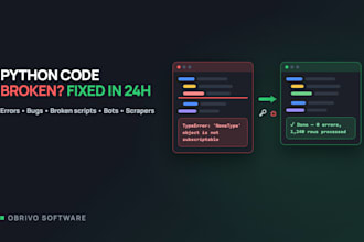 fix, debug and improve your python code or script fast