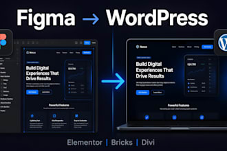 convert figma to wordpress, elementor, bricks builder or divi pixel perfect