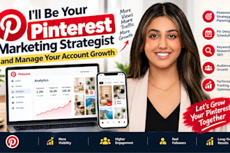 be your pinterest marketing strategist and manage your account growth