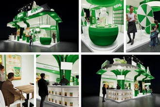 design a large 3d exhibition booth design