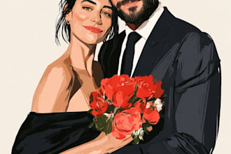 do couple portrait custom couple