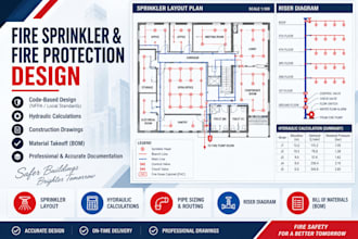design fire sprinkler and fire protection system with calculations