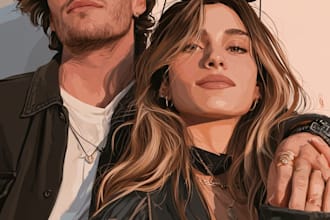 paint custom couple portrait