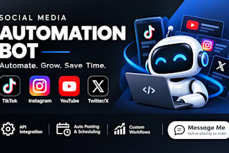 create social media bot tiktok bot instagram api bot, youtube bot twitter x bot