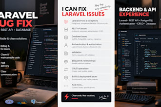 laravel PHP rest API bugs and errors