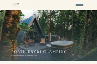design squarespace campground rv park glamping booking website outdoor website