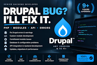 fix drupal bugs, PHP errors, modules and backend issues