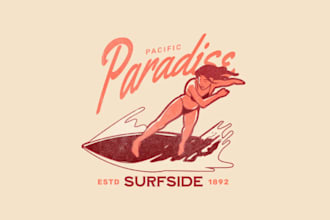 do illustration graphic for vintage retro t shirt