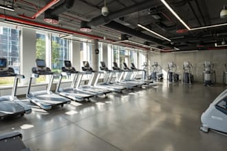 create 3d gym design, 3d gym interior equipment with 3d rendering