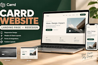 design or redesign carrd website and carrd landing page