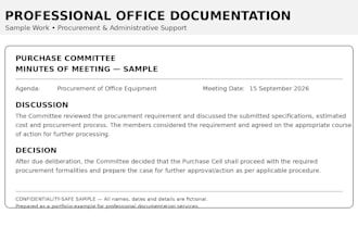 write professional meeting minutes and official documents