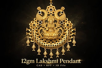 design 11gm lakshmi pendant cad for 3d print