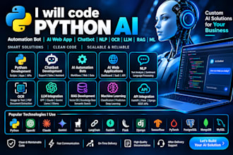 build python ai agents, automation, chatbot, rag, and ai web apps