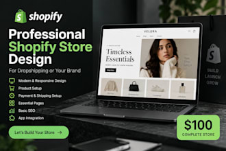 build a professional shopify store for dropshipping or your brand