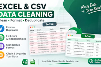 clean and format your excel or CSV data