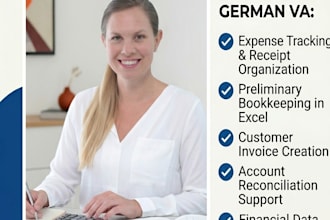 do preliminary bookkeeping, invoicing, and receipt organization in german