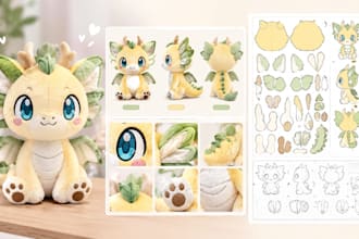 create a custom plush sewing pattern for plush toys and stuffed animals