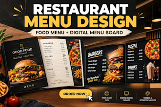 design restaurant menu do food menu design digital menu board
