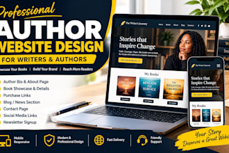 design a professional author website for writers and authors