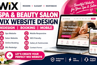 build spa wix website design wix website redesign beauty salon wix website