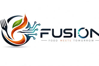 design a modern, abstract, restaurant ,technology companies, fusion logo
