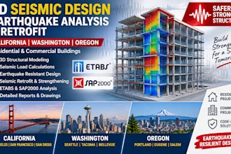 do ca wa or 3d seismic design, earthquake analysis and retrofit