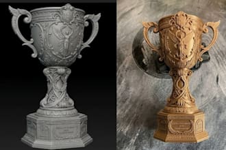 create custom 3d trophy award medal and statue model for 3d printing stl 3mf