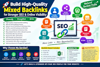 build 500 mixed backlinks for SEO