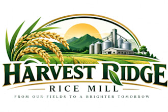 design a professional farming, milling ,agriculture, or grain rice mill logo