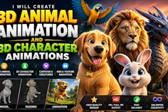 create 3d animal animation and 3d character animations
