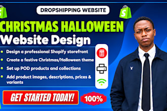 design christmas shopify store halloween store pod shopify website for christmas