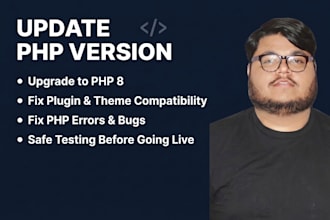 upgrade your PHP website and fix PHP errors