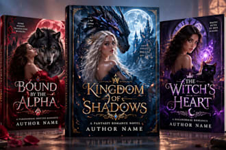 design paranormal shifter book cover, romantasy book cover, romance book cover