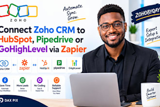 connect zoho CRM to hubspot, pipedrive or gohighlevel via zapier