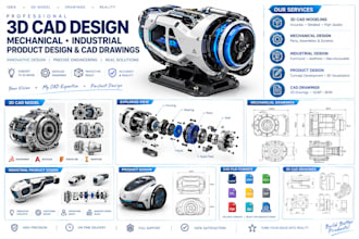 3d cad design mechanical design industrial design product design and cad drawing
