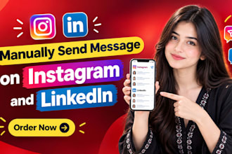 manually send message on instagram and linkedin