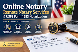provide remote notary services and notarize usps form 1583