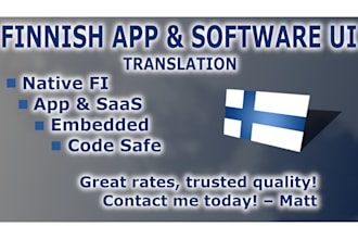 translate and localize your software, app, or UI to finnish