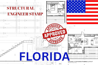 provide structural and civil engineer stamp for florida USA permit approval