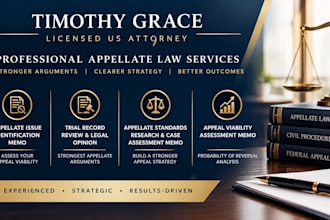 research appellate standards and draft a case assessment memo for your appeal