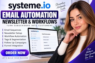 set up systemeio email automation, newsletter, marketing workflow