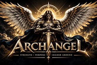 design a powerful, angel wings, heavenly, or spiritual archangel logo