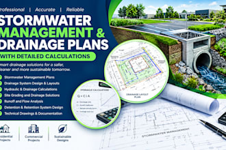 create stormwater management and drainage plans with calculations